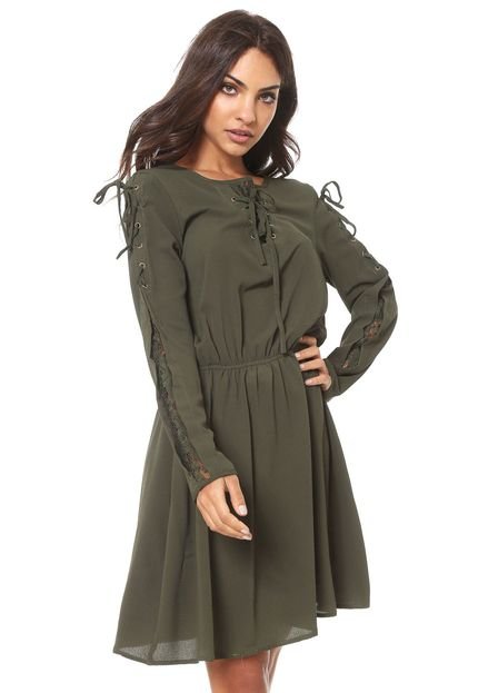 Vestido Fiya Lady Curto Lace Up Verde - Marca Fiya Lady