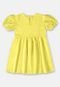 Vestido Infantil Bufante em Meia Malha Up Baby Amarelo - Marca Up Baby