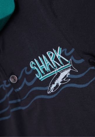 Camiseta Brandili Menino Tubarão Azul-Marinho