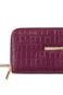 Carteira feminina de couro croco Tinna 10x19cm - Merlot - Marca Andrea Vinci