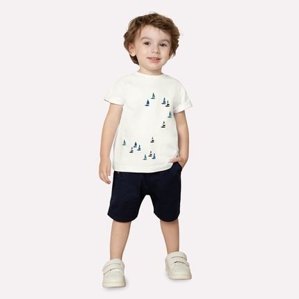 Camisa Infantil Menino Milon Off White - Marca Milon