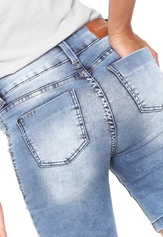 Short Jeans Lunender Reto Estonado Azul