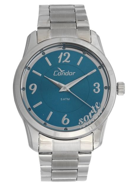 Relógio Condor CO2035KUQ3A Prata/Azul - Marca Condor
