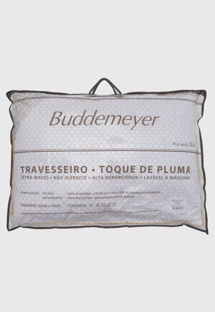 Travesseiro 233 Fios Percal Buddemeyer Toque de Pluma Branco - Marca Buddemeyer