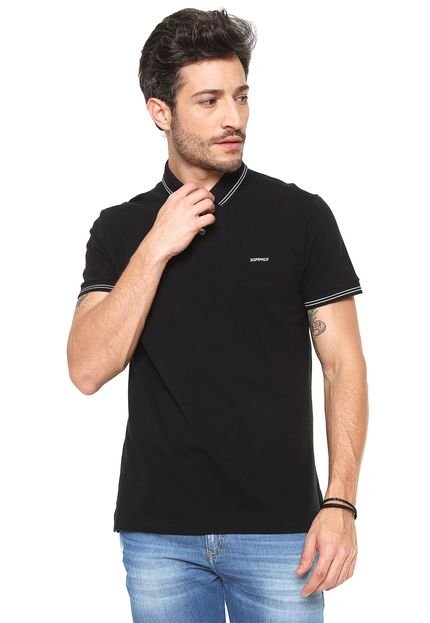 Camisa Polo Sommer Reta Listras Preta - Marca Sommer