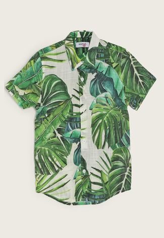 Camisa Reserva Mini Folhas Verde