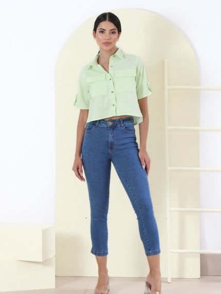 Camisa Cropped Sisal Jeans Manga Curta Verde - Marca Sisal Jeans