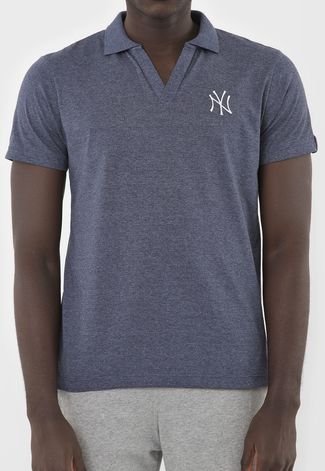 Camisa Polo New Era Reta New York Yankees Azul-Marinho - Compre