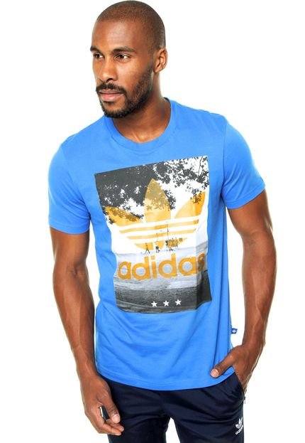 Camiseta adidas Originals Court Trefoil Azul - Marca adidas Originals