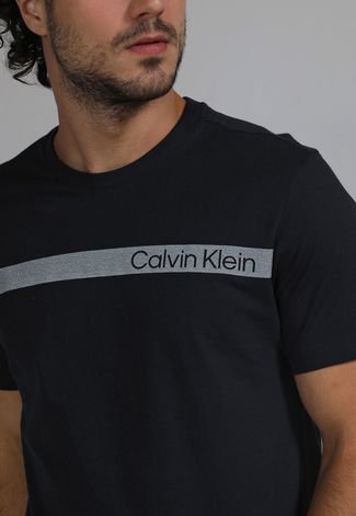 Camiseta Calvin Klein Logo Preta - Compre Agora