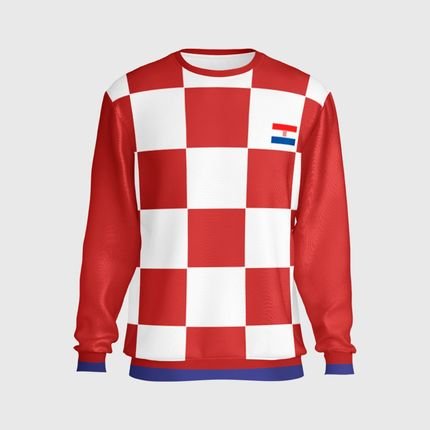 Blusa Masculina Time Croácia Moletom Copa Croata Futebol Vermelho - Marca BUENO STORE