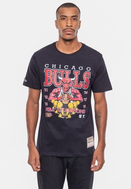 Camiseta Mitchell & Ness NBA Finals Chicago Bulls Preta - Marca Mitchell & Ness