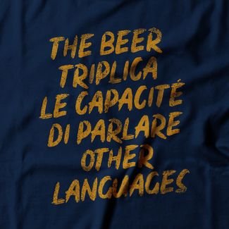 Camiseta Feminina Beer Languages - Azul Marinho