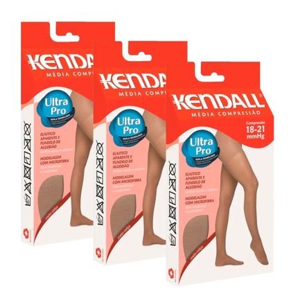 3 Meias Calça Ultra Pro Média Compressão Kendall 18-21mmhg - Marca Kendall