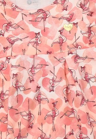 Vestido Hug Menina Flamingo Rosa