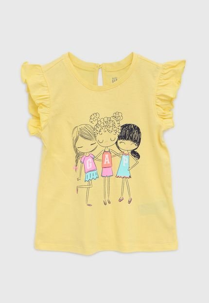 Camiseta GAP Infantil Meninas Amarela - Marca GAP