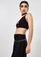 Top Cropped Preto Decote V - Marca Youcom