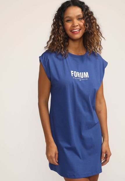 Vestido Forum Curto Logo Azul - Marca Forum