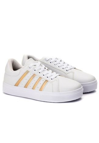 Tênis Dafiti Shoes Listras Branco - Compre Agora