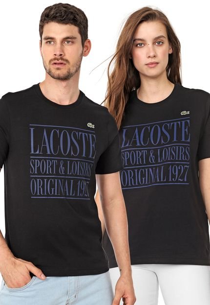 Camiseta Lacoste L!VE No Gender Lettering Preta - Marca Lacoste