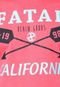 Camiseta Fatal Califórnia Rosa - Marca Fatal Surf