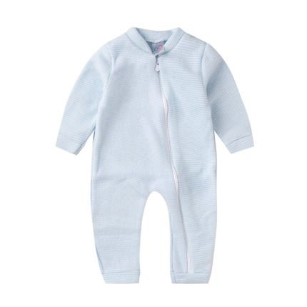 Macacão Soft Infantil Masculino Azul Listrado - Marca Tiktak Kids