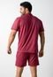 Pijama 4 Estações Masculino Adulto Com Botão Aberto Short Curto Verão Conforto Vinho - Marca 4 Estações