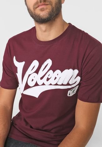 Camiseta Volcom Doody Script Vinho