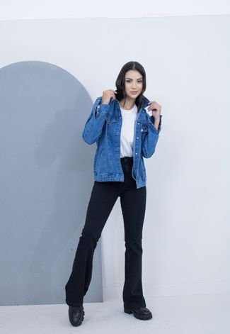 Jaqueta Sisal Jeans Tradiconal com Cós e Bolso Embutido Azul