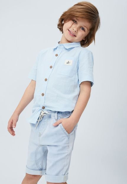 Bermuda Infantil Jeans Cotton On Amarração Azul - Marca Cotton On