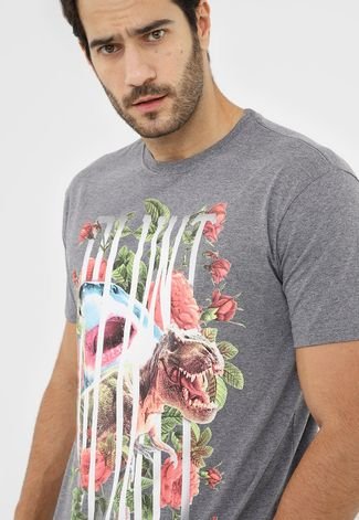 Camiseta Blunt Jurassic Floral Cinza