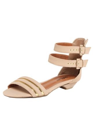 Rasteira DAFITI SHOES Com Pedras Nude - Compre Agora