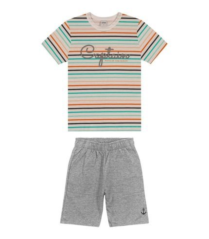 Conjunto Infantil Masculino Listras Rovitex Kids Laranja - Marca Rovitex Kids