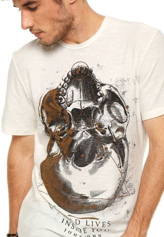 Camiseta John John Estampada Bege - Compre Agora