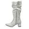 Botas Slouchy Lirom Cano Alto Em Couro Branco - Marca Lirom