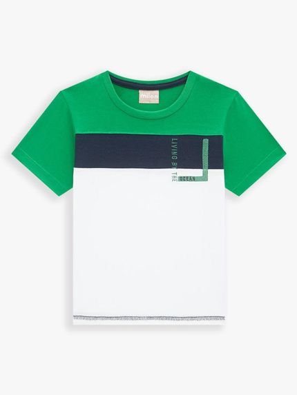 Camiseta Infantil Menino Milon Meia Malha Branco - Marca Milon