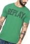 Camiseta Replay Estampada Verde - Marca Replay