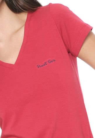 Camiseta Planet Girls Logo Bordado Vermelha