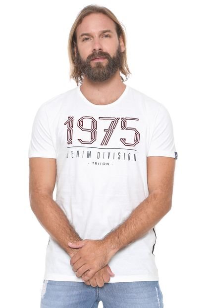 Camiseta Triton Faixas Laterais Off-white - Marca Triton