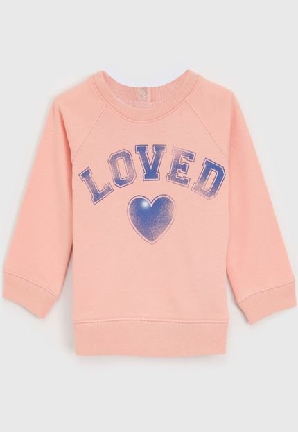 Blusa de Moletom Infantil GAP Loved Rosa - Marca GAP