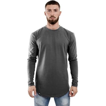 Camisa Masculina Longline Casual Basic Estilo - Marca Slim Fitness