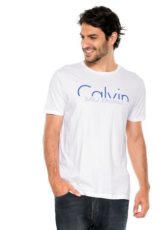 Camiseta Calvin Klein Jeans Estampada Branca