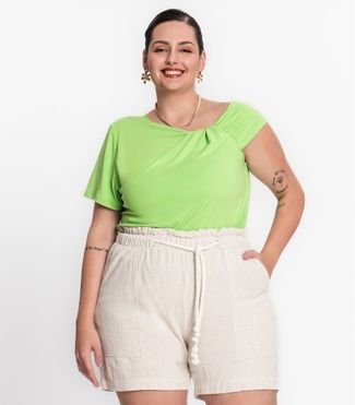 Blusa Feminina Plus Size Em Malha Soft Secret Glam Verde