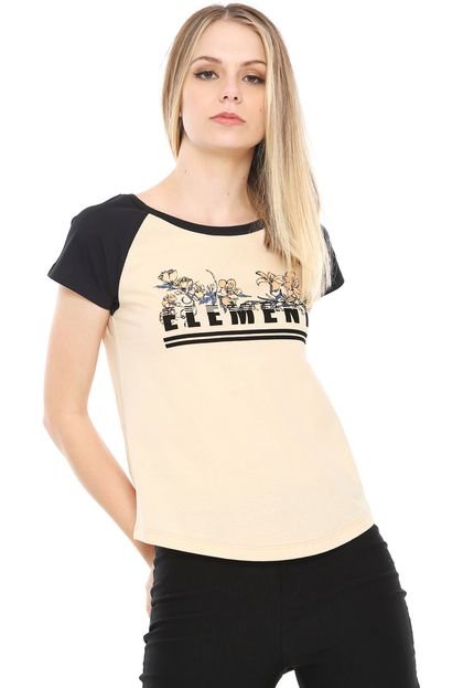 Camiseta Raglan Element Bloc Laranja/Preta - Marca Element