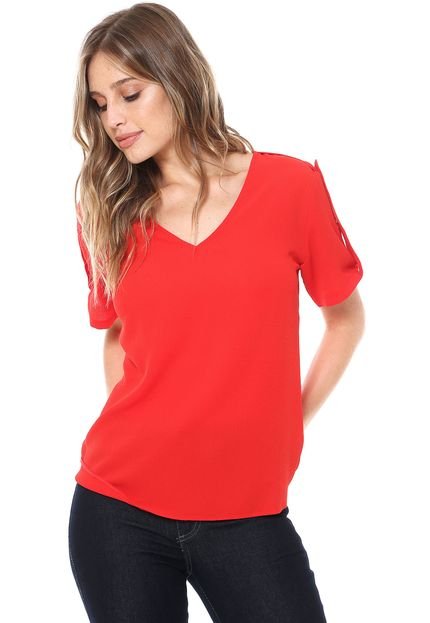 Blusa Ana Hickmann Decote V Vermelha - Marca Ana Hickmann