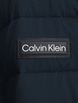 Jaqueta Calvin Klein Masculina Hoodie Matelassê Stripes Azul Marinho