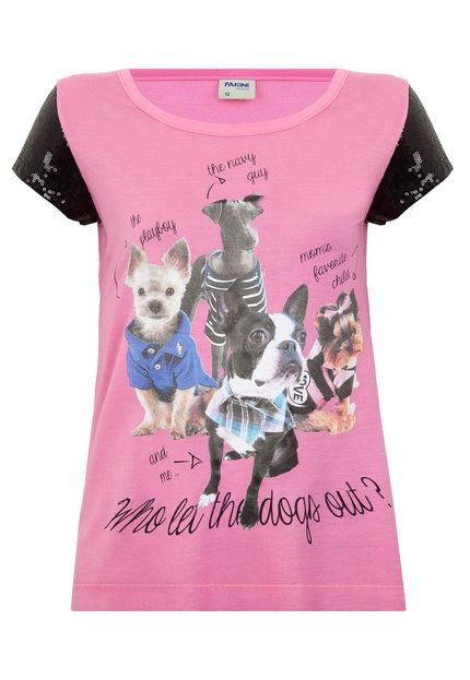 Camiseta Fakini Ma Cachorros Rosa - Marca Fakini