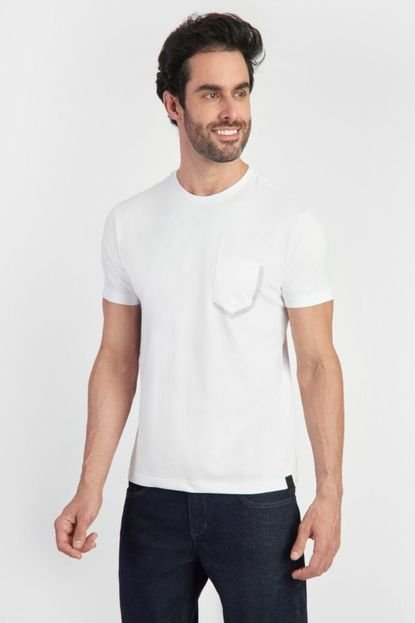 Camiseta Malha Com Bolso Branco - Marca Aramis