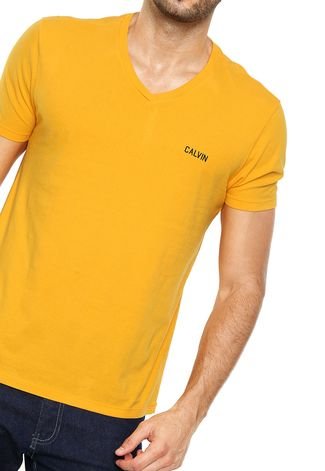 Camiseta Calvin Klein Jeans Logo Amarelo