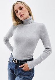 Sweater Calvin Klein Roll Neck Gris - Calce Ajustado